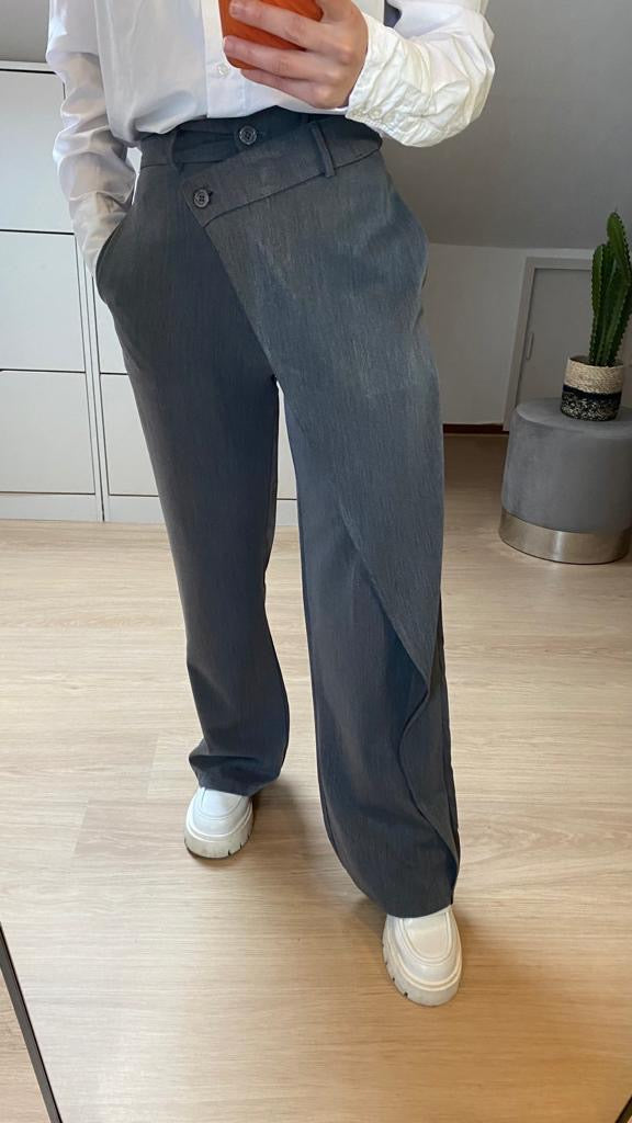 Pantalon met hoge taille - Grijs